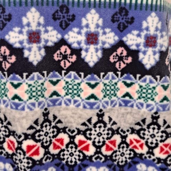 Jane & Bleecker Size L Striped Patterned Fleece Henley Pajama Top Long Sleeve - Picture 5 of 13